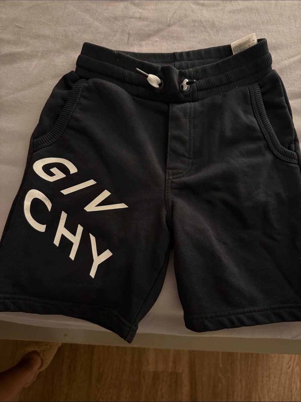 Givenchy Black Athletic Shorts with White Logo
